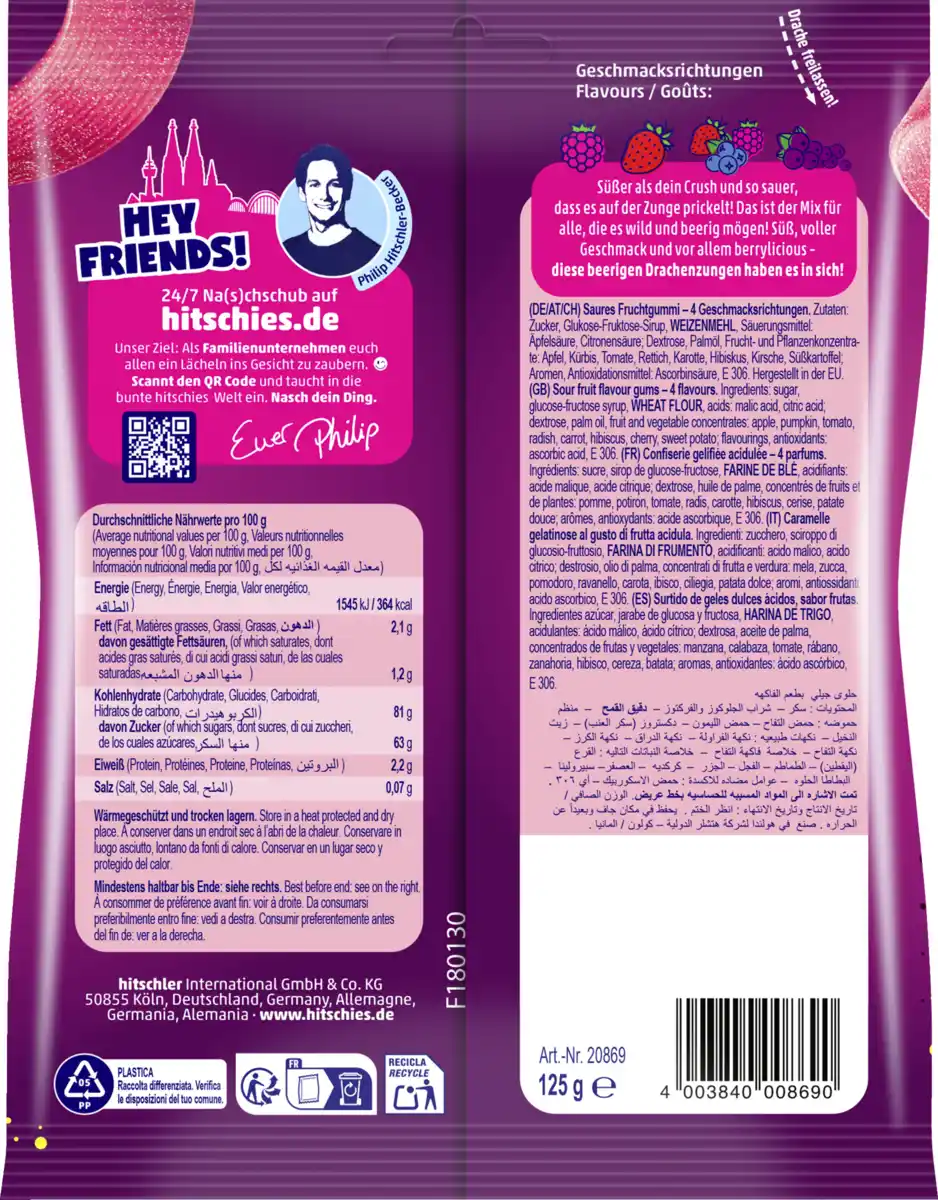 Bild 2 von hitschies Saure Drachenzungen Berry Mix, 125 g