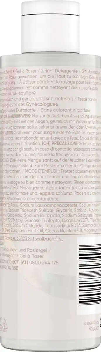 Bild 4 von Gillette Venus Satin Care 2in1 Reinigungs- & Rasiergel für den Intimbereich, 190 ml