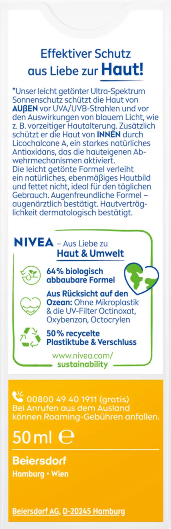Bild 2 von NIVEA SUN UV Gesicht getönter Sonnenschutz heller Hauttyp LSF 50, 50 ml
