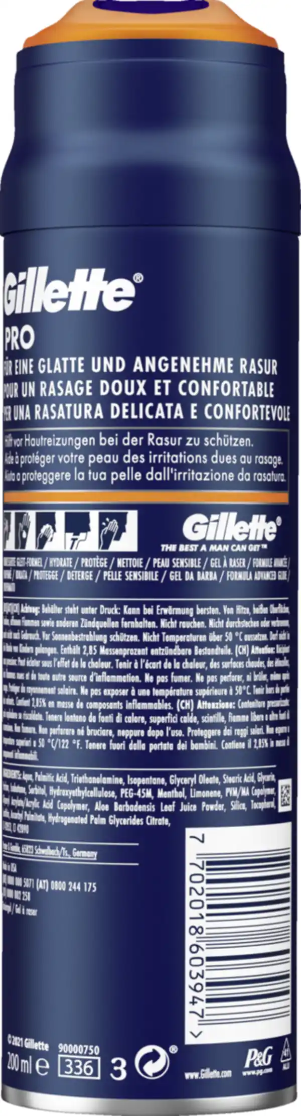 Bild 2 von Gillette Pro Rasiergel Sensitive, 200 ml