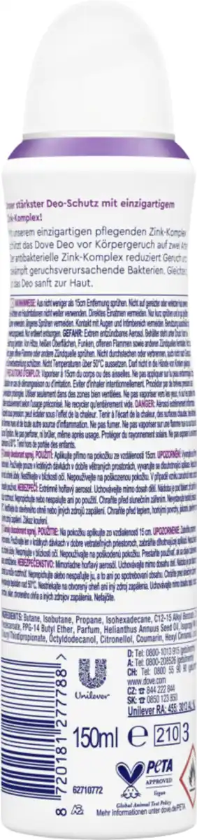 Bild 2 von Dove Deospray mit Zink-Komplex & Kirschblütenduft, 150 ml