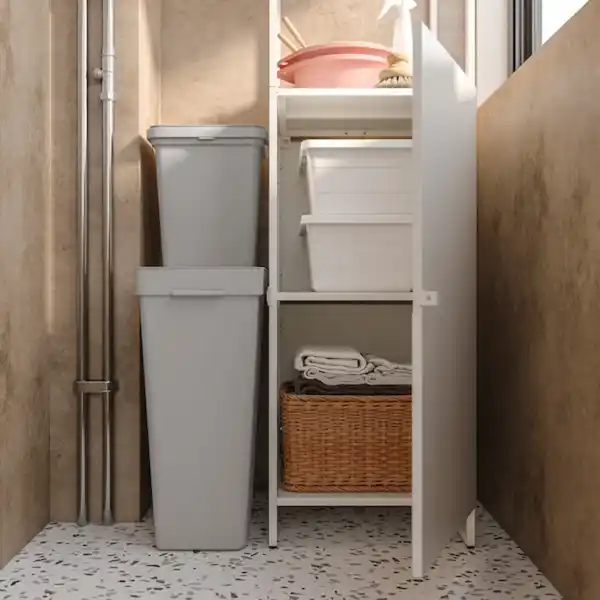 Bild 3 von JOSTEIN Regal mit Tür, drinnen/draußen/weiß 41x44x180 cm