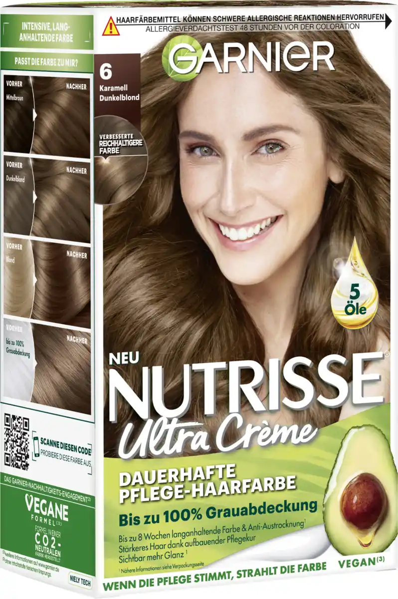Bild 1 von Garnier Nutrisse Ultra Crème Dauerhafte Pflege-Haarfarbe 6 Karamell Dunkelblond