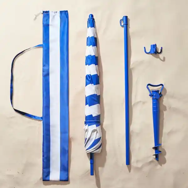 Bild 3 von STRANDÖN Sonnenschirm, blau/weiß 140 cm