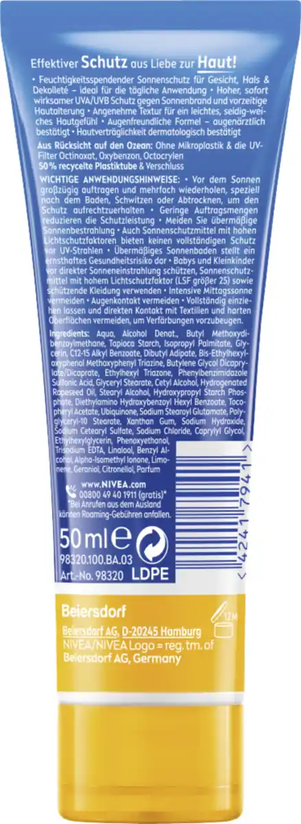 Bild 2 von NIVEA SUN Gesichts-Sonnencreme LSF 30, 50 ml