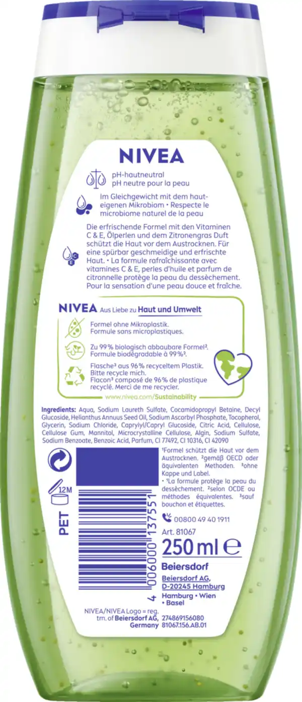 Bild 2 von NIVEA Duschgel Lemongrass & Oil, 250 ml