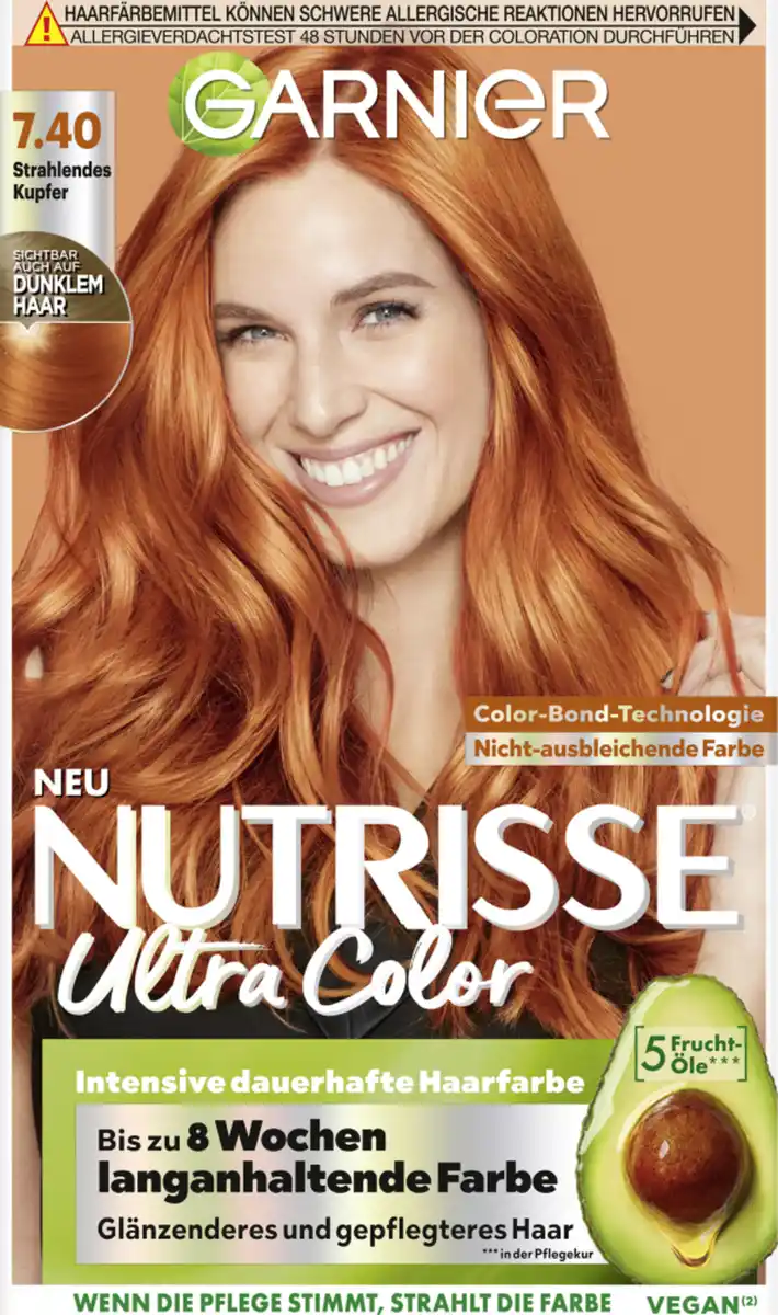 Bild 1 von Garnier Nutrisse Farbsensation intensive dauerhafte Haarfarbe 7.40 Strahlendes Kupfer