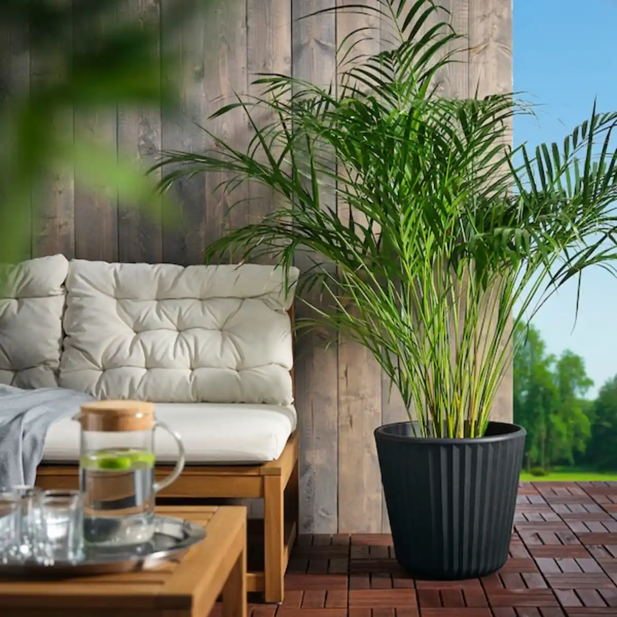 Bild 2 von BJÖRNBAMBU Übertopf, drinnen/draußen dunkelgrau 32 cm