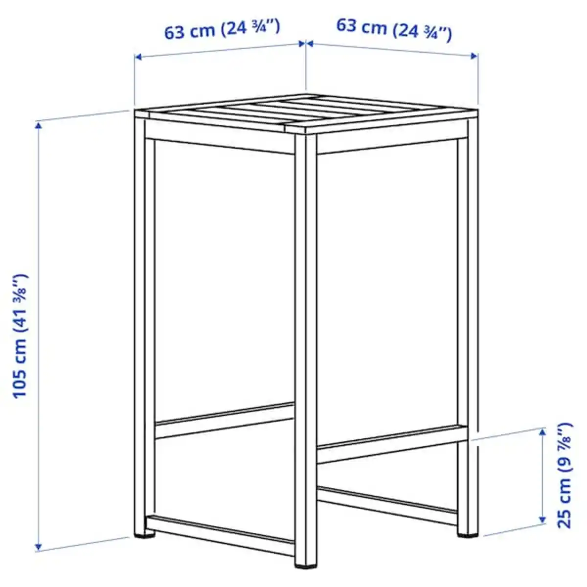 Bild 3 von NÄMMARÖ Bartisch außen, hellbraun lasiert 63x63 cm