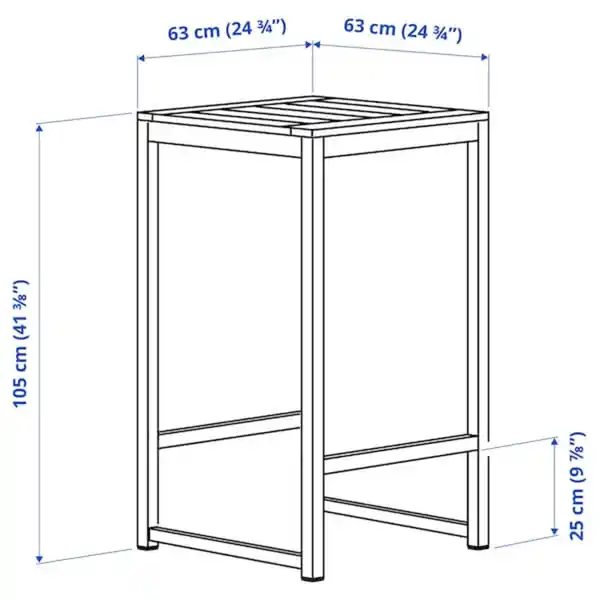 Bild 3 von NÄMMARÖ Bartisch außen, hellbraun lasiert 63x63 cm