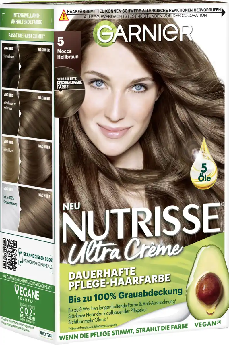 Bild 1 von Garnier Nutrisse Ultra Crème Dauerhafte Pflege-Haarfarbe 5 Mocca Hellbraun