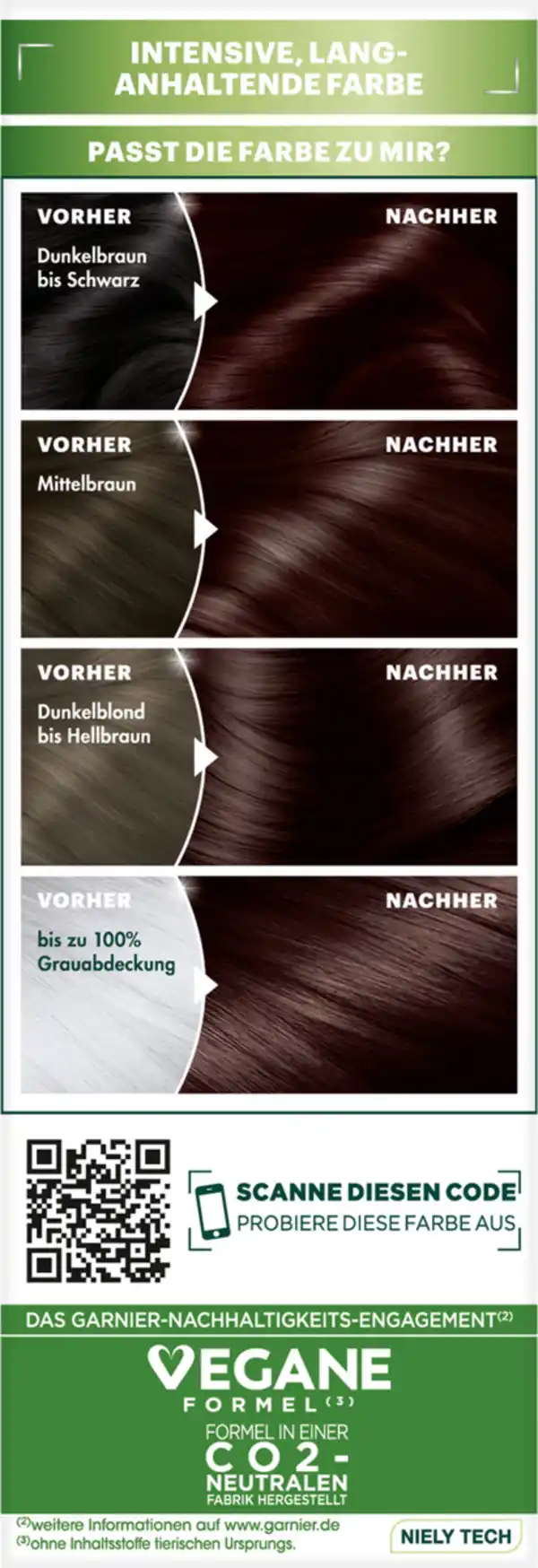 Bild 2 von Garnier Nutrisse Ultra Crème Coloration Dauerhafte Pflege-Haarfarbe 3.23 Dunkles Diamant Braun