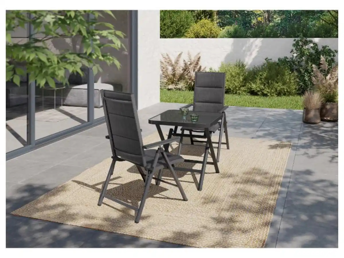 Bild 4 von LIVARNO home Alu-Set »Toronto«, 3-teilig - Klapptisch & 2 Hochlehner, grau