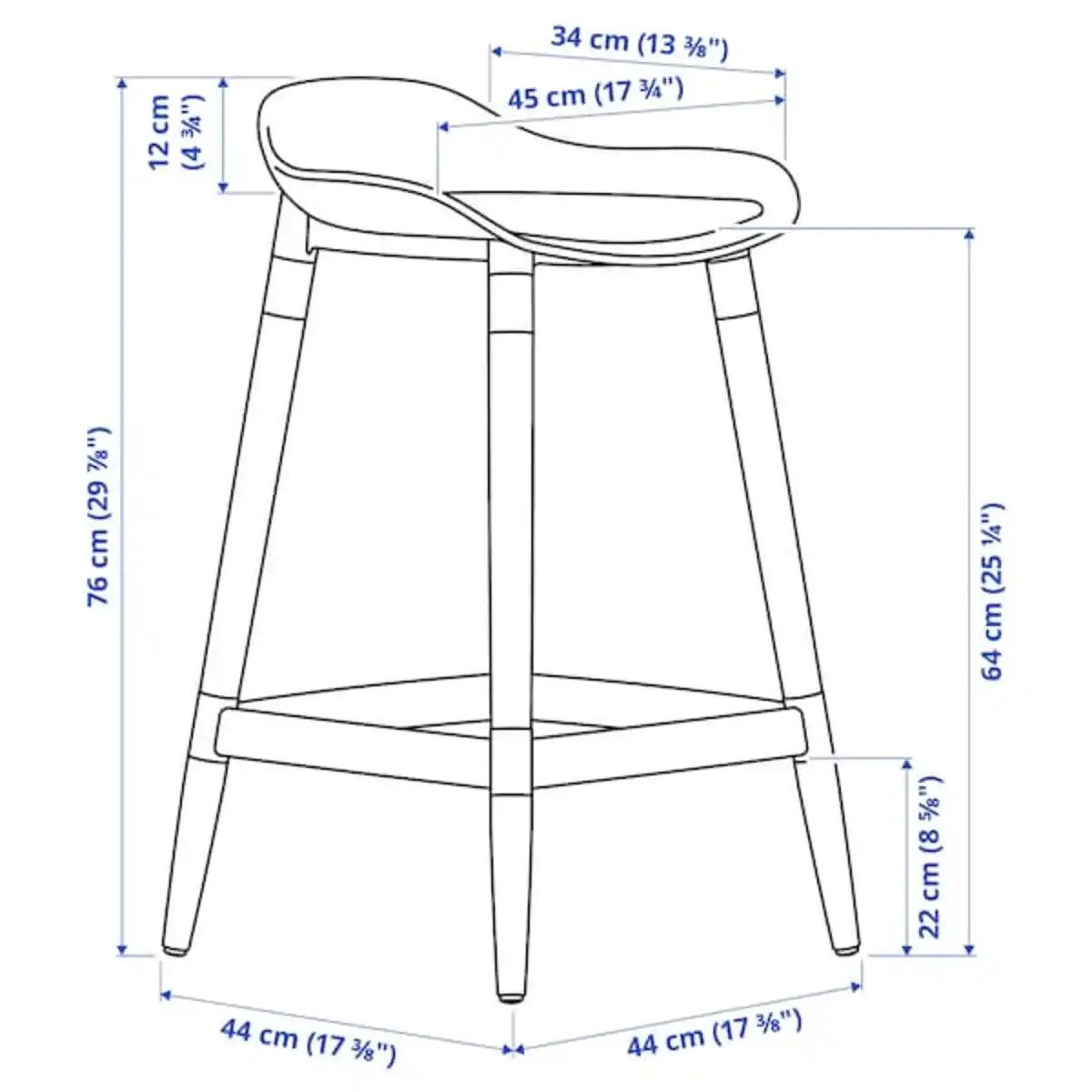 Bild 4 von GRÖNSTA Barhocker, weiß/drinnen/draußen 64 cm