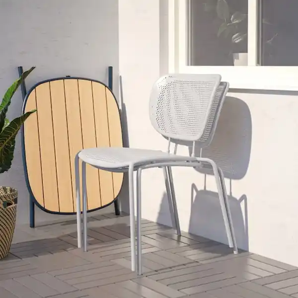 Bild 3 von DUVSKÄR / DUVSKÄR Tisch und 2 Stühle, für draußen schwarzblau/grau 76 cm