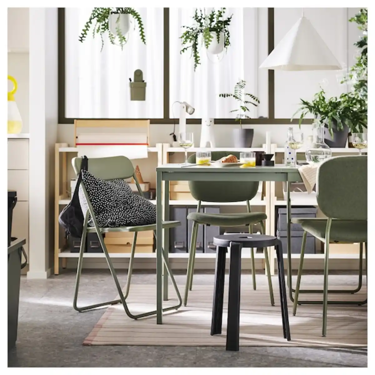 Bild 4 von RIDSTIG Teppich flach gewebt, elfenbeinweiß/rot 170x240 cm