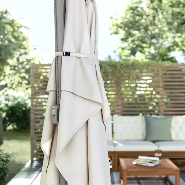 Bild 4 von SVALÖN Hängesonnenschirm, helles Graubeige 300x200 cm