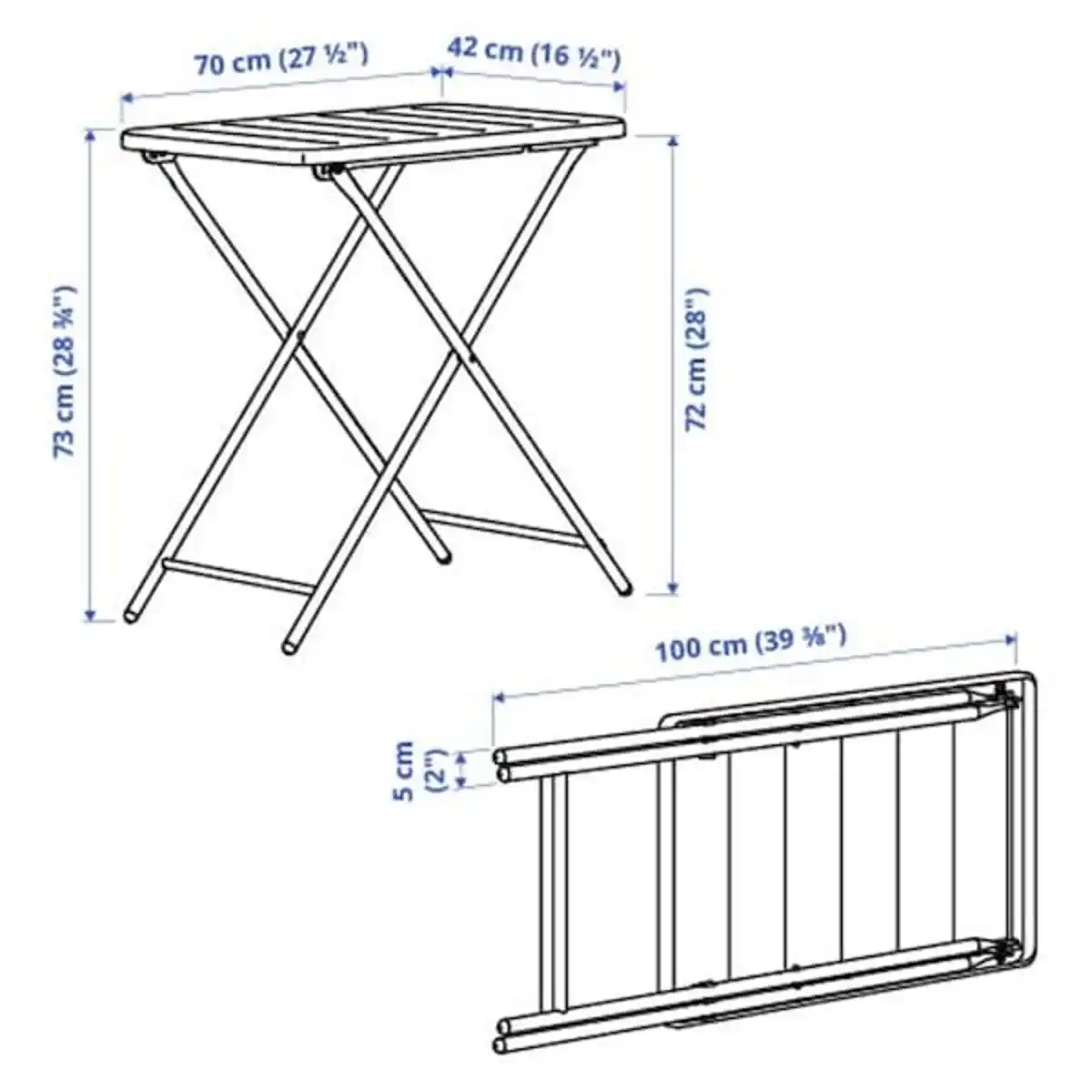 Bild 4 von TORPARÖ Tisch/außen, weiß/faltbar 70x42 cm