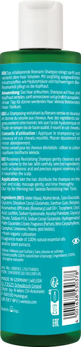 Bild 2 von Weleda Rosmarin Revitalising Shampoo, 250 ml