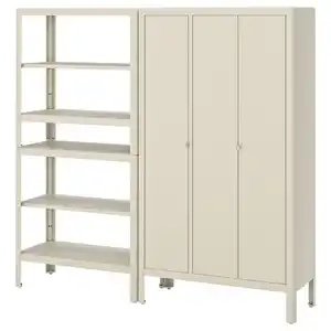 KOLBJÖRN Regal mit Schrank, beige 171x37x161 cm