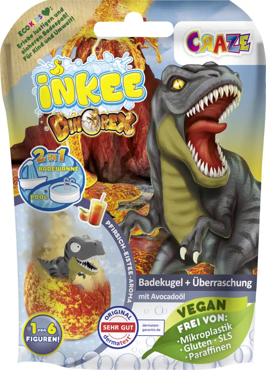 Bild 1 von CRAZE INKEE Überraschungs-Badekugel Dinosaurier