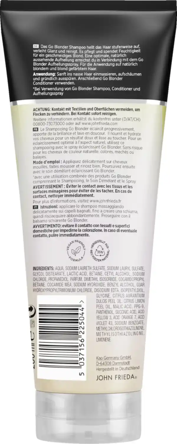 Bild 2 von JOHN FRIEDA go blonder aufhellendes Shampoo, 250 ml