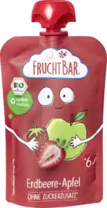 FruchtBar Bio-Fruchtpüree Erdbeere, Apfel, 100 g