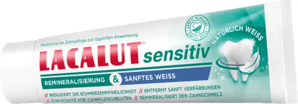 Bild 2 von LACALUT sensitiv medizinische Zahncreme sanftes Weiß, 75 ml
