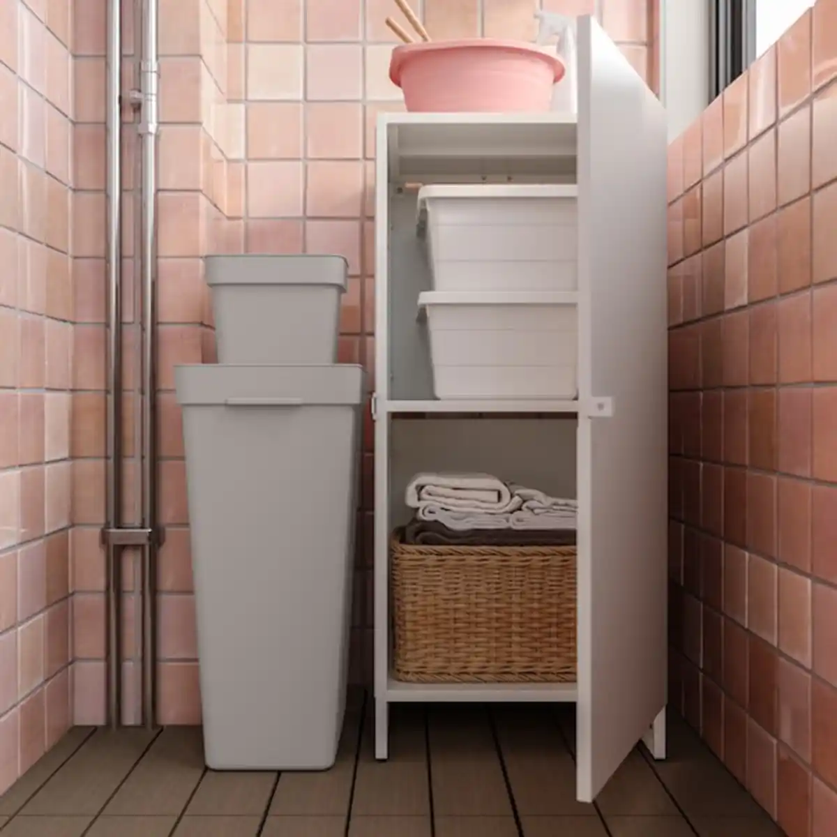 Bild 3 von JOSTEIN Regal mit Tür, drinnen/draußen/weiß 41x44x90 cm