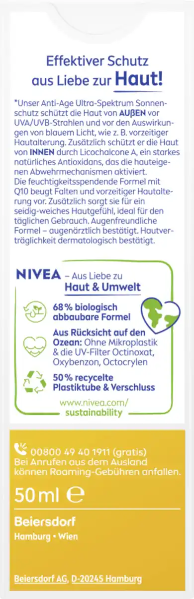 Bild 2 von NIVEA SUN UV Gesicht Anti-Age Sonnenschutz Q10 LSF 50, 50 ml
