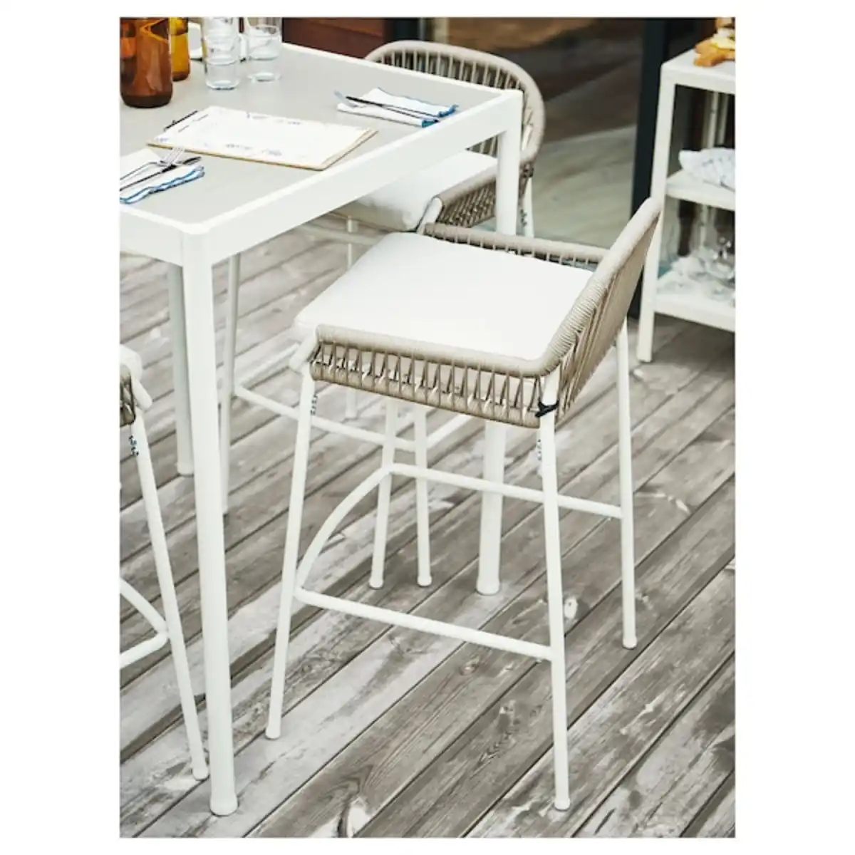 Bild 3 von SEGERÖN Barhocker/außen, weiß/beige 73 cm