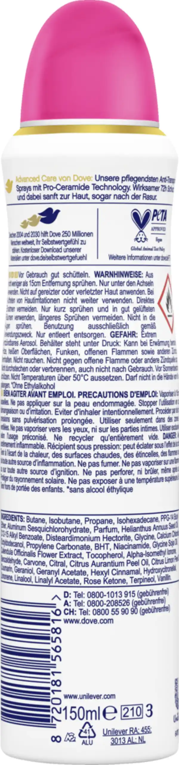 Bild 2 von Dove Advanced Care Anti-Transpirant Spray go fresh Drachenfrucht- und Kokosduft, 150 ml