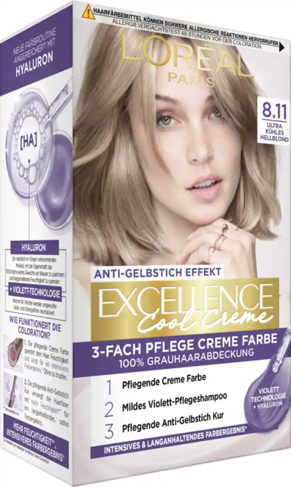 Bild 2 von L’Oréal Paris Excellence Cool Creme 8.11 Ultra kühles Hellblond