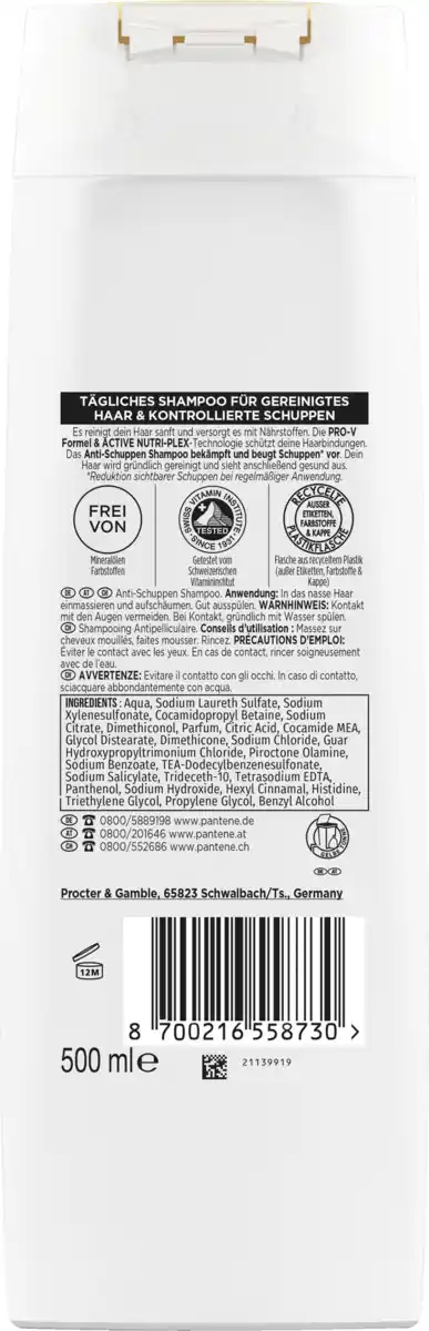 Bild 2 von Pantene Pro-V Anti Schuppen Shampoo, 500 ml
