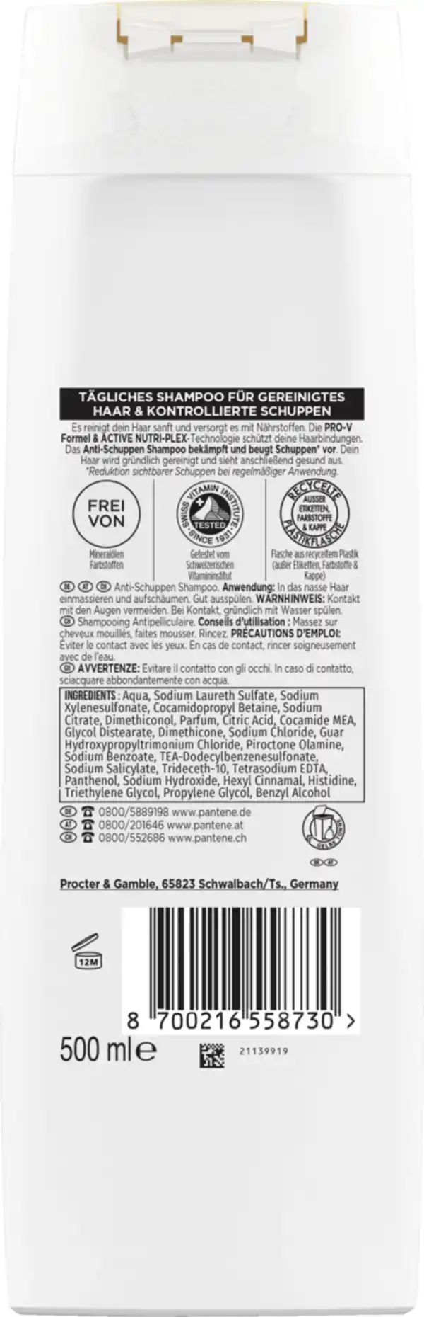 Bild 2 von Pantene Pro-V Anti Schuppen Shampoo, 500 ml