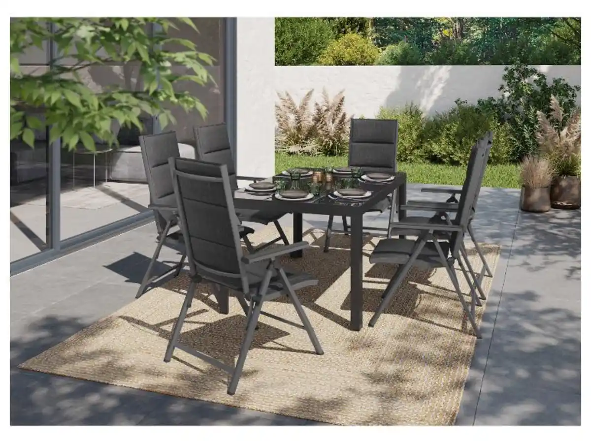 Bild 3 von LIVARNO home Alu-Set »Toronto«, 7-teilig - Standardtisch & 6 Hochlehner, anthrazit/grau