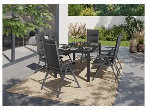 Bild 3 von LIVARNO home Alu-Set »Toronto«, 7-teilig - Standardtisch & 6 Hochlehner, anthrazit/grau