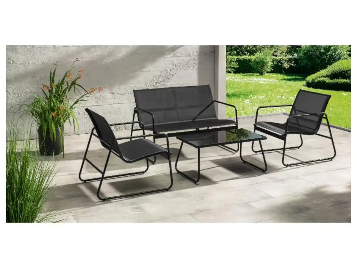 Bild 2 von LIVARNO home Lounge-Set, 4-teilig, schwarz