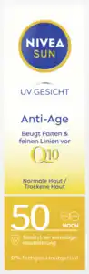 NIVEA SUN UV Gesicht Anti-Age Sonnenschutz Q10 LSF 50, 50 ml