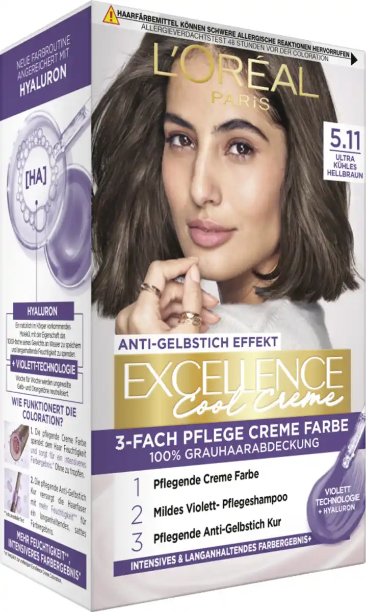 Bild 2 von L’Oréal Paris Excellence Cool Creme 5.11 Ultra kühles Hellbraun
