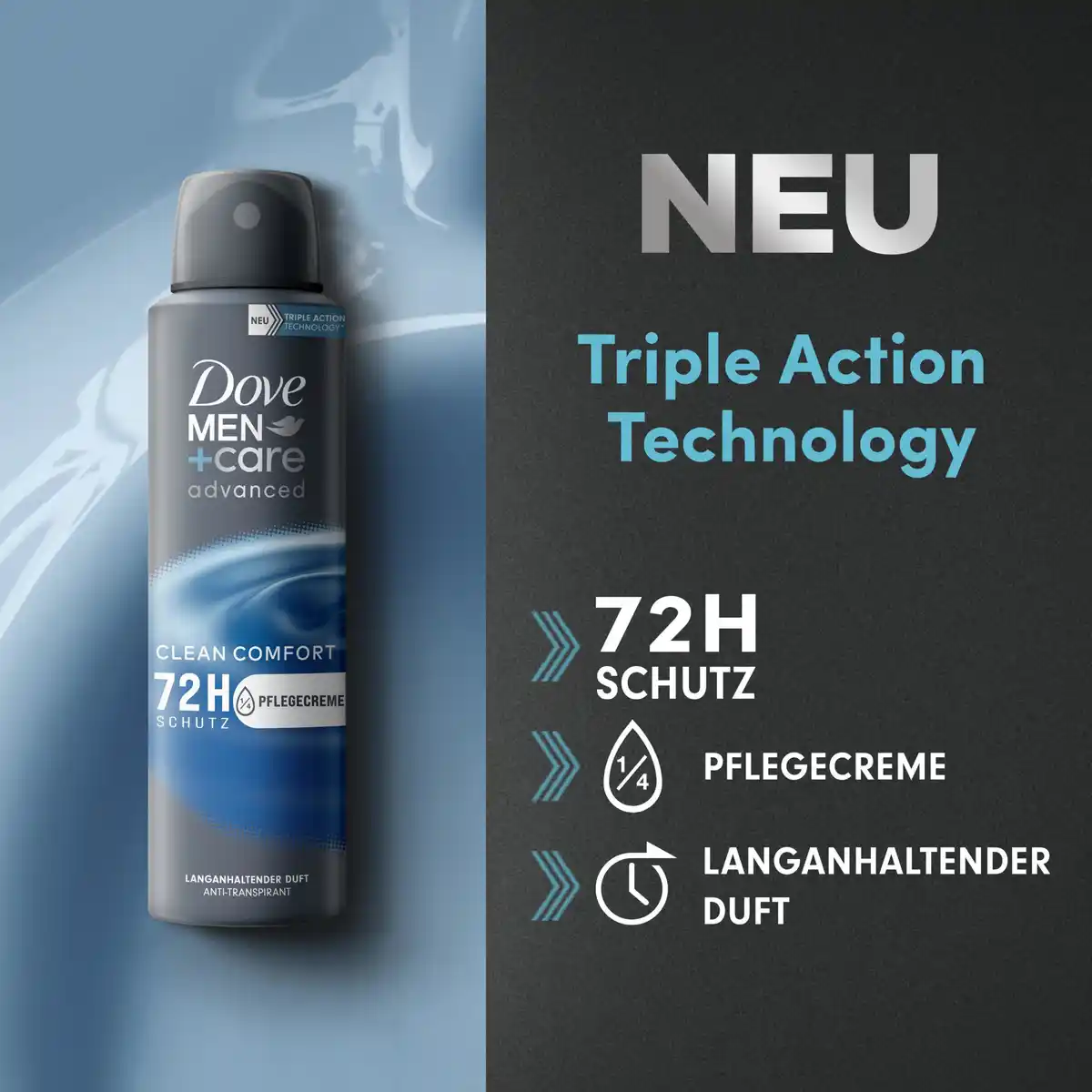 Bild 4 von Dove Men+Care Advanced Clean Comfort Antitranspirant, 150 ml