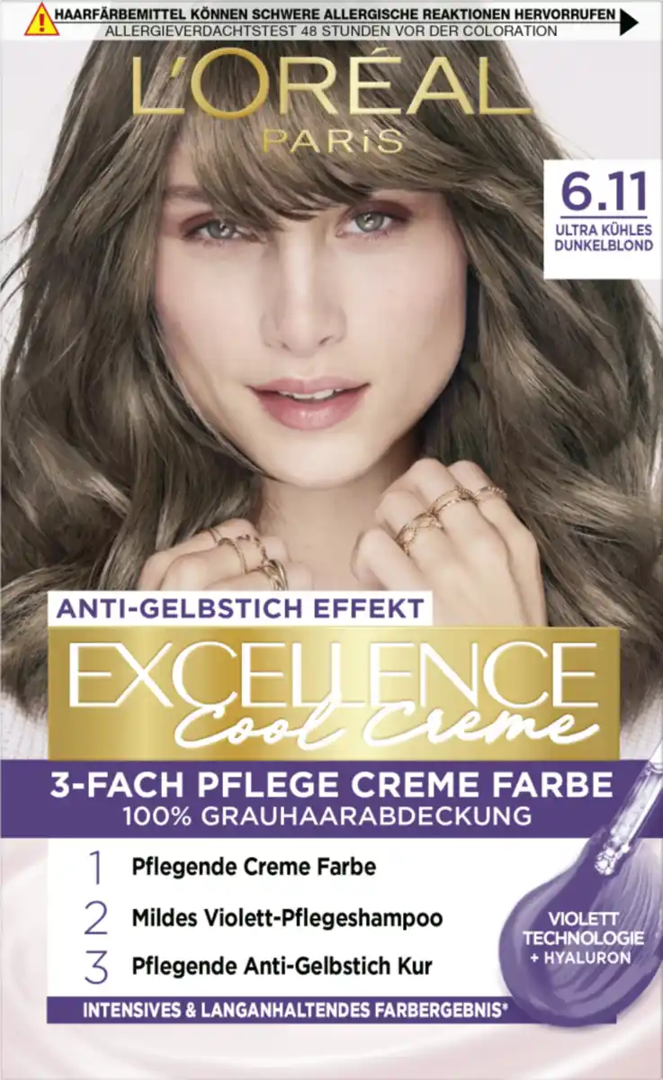 Bild 1 von L’Oréal Paris Excellence Cool Creme 6.11 Ultra kühles Dunkelblond