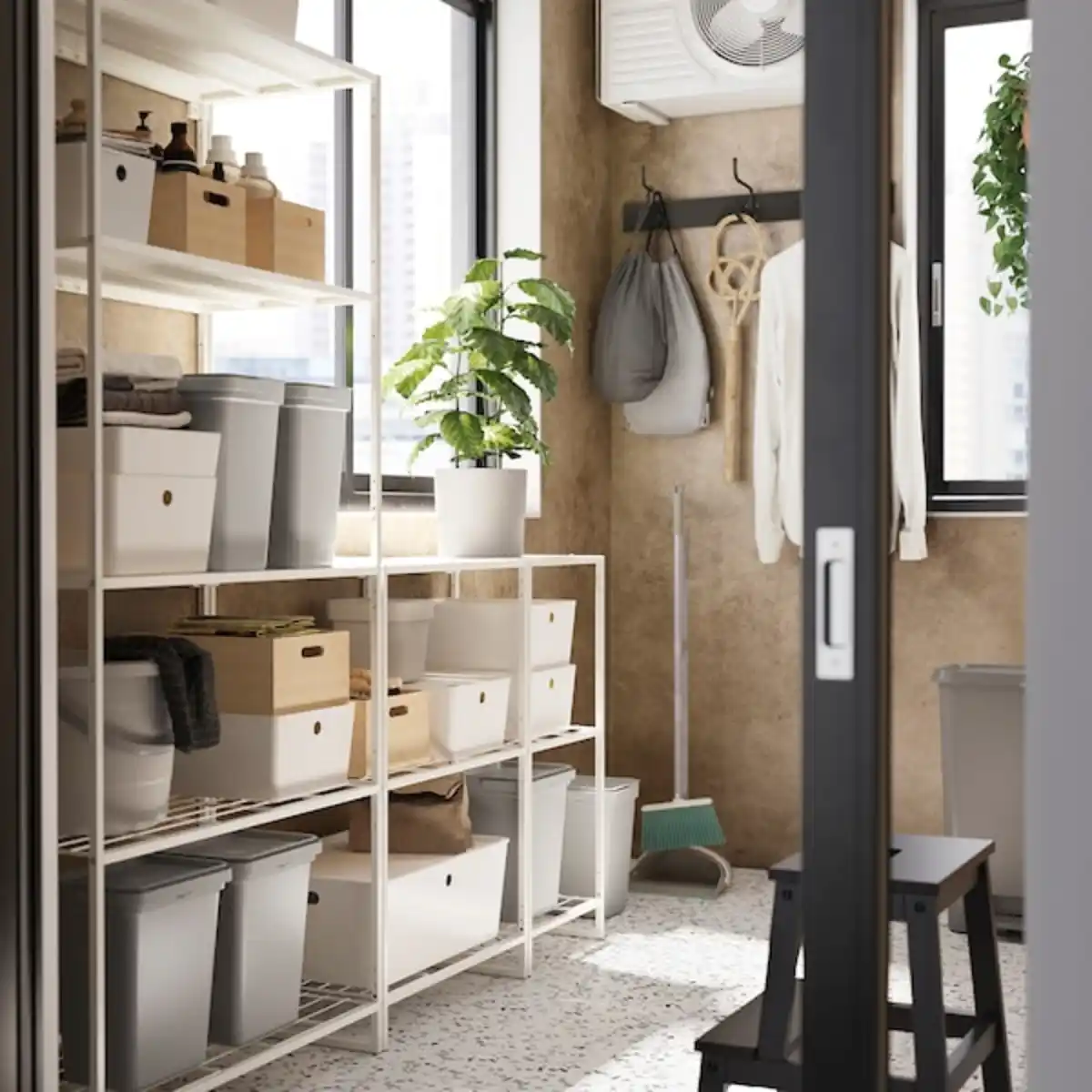 Bild 2 von JOSTEIN Regal, drinnen/draußen/weiß 182x40x180 cm