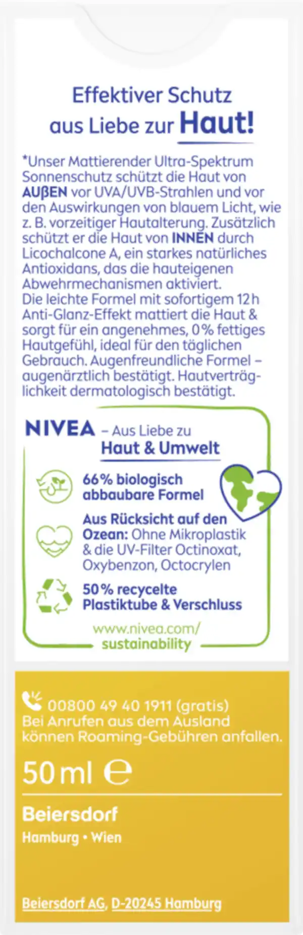 Bild 2 von NIVEA SUN UV Gesicht mattierender Sonnenschutz LSF 50, 50 ml