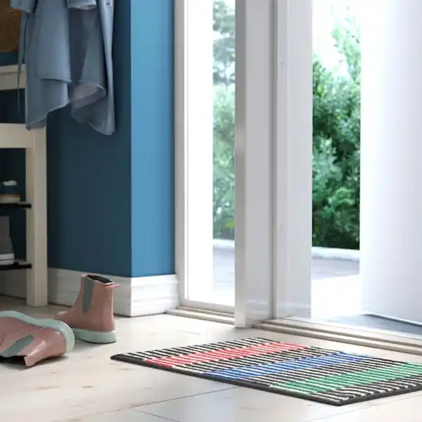 Bild 3 von VÄNDPLATS Fußmatte, bunt/Streifen 40x60 cm