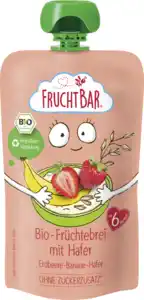 FruchtBar Bio Früchtebrei Erdbeere, Banane und Hafer, 120 g