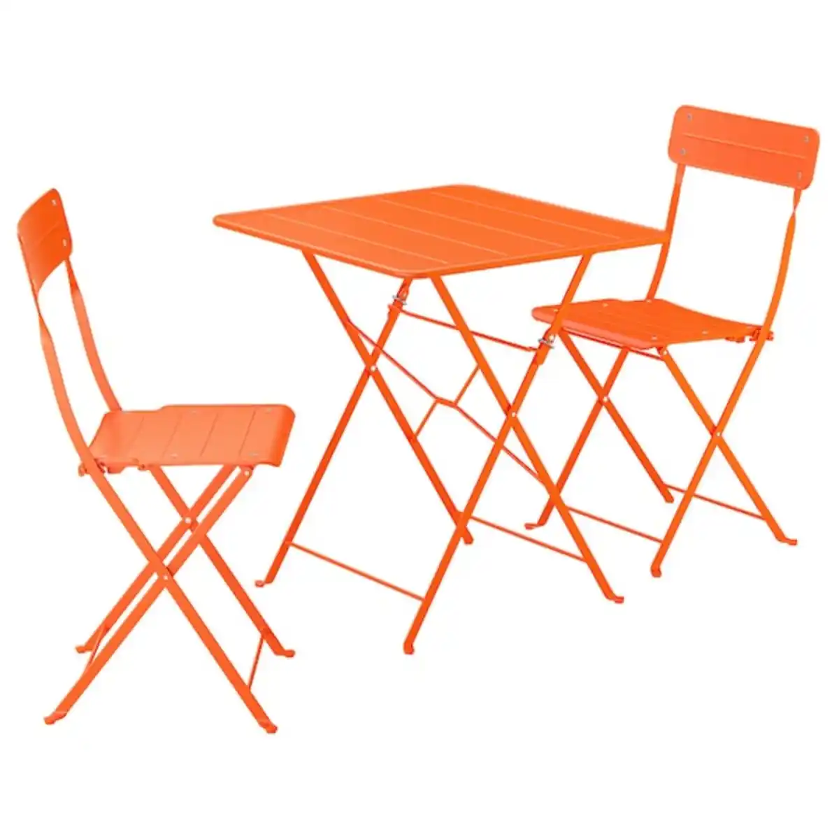 Bild 1 von SUNDSÖ Tisch und 2 Klappstühle, für draußen leuchtend orange/leuchtend orange 65x65 cm