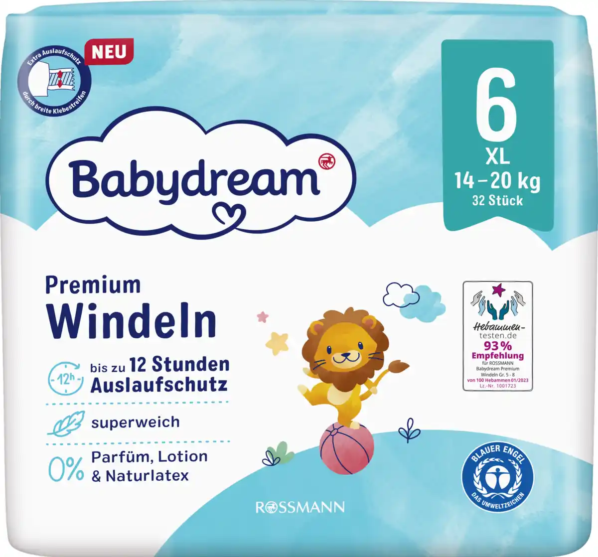 Bild 1 von Babydream Premium Windeln Größe 6 XL, 32 Stück, 14-20 kg
