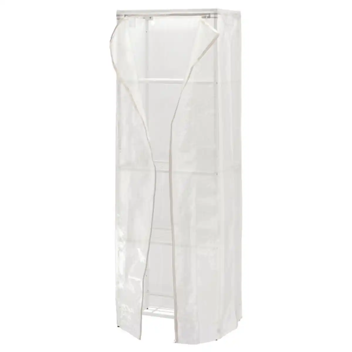 Bild 1 von JOSTEIN Regal mit Überzug, drinnen/draußen Draht/transparent weiß 61x41x180 cm