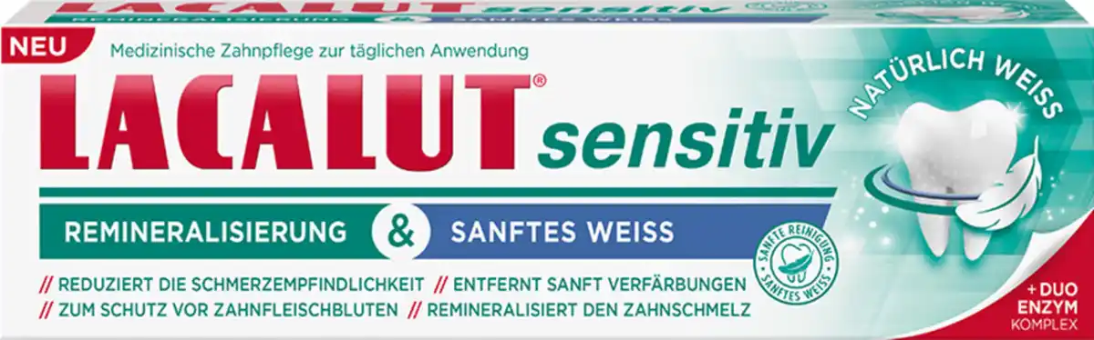 Bild 1 von LACALUT sensitiv medizinische Zahncreme sanftes Weiß, 75 ml